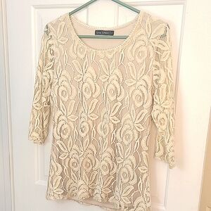 Cream Lace Blouse with Sophisticated Style